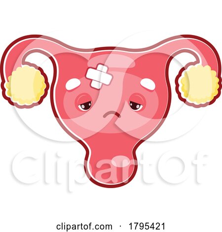 Cartoon Sick Uterus Human Organ Mascot by Vector Tradition SM
