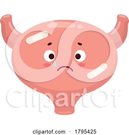 Cartoon Sick Bladder Human Organ Mascot by Vector Tradition SM