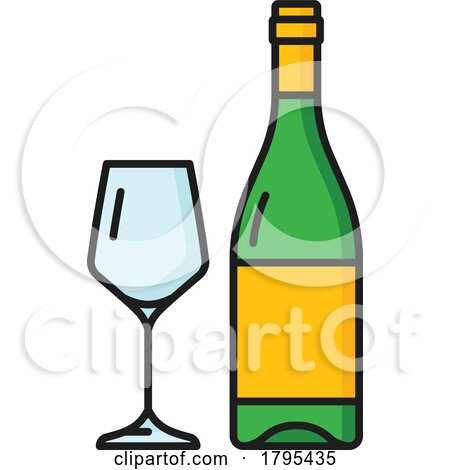 Wine Bottle and Glass by Vector Tradition SM