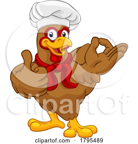 Chicken Chef Rooster Cockerel Thumbs up Perfect by AtStockIllustration