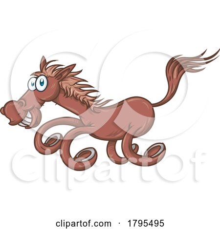 Cartoon Running Horse by Domenico Condello