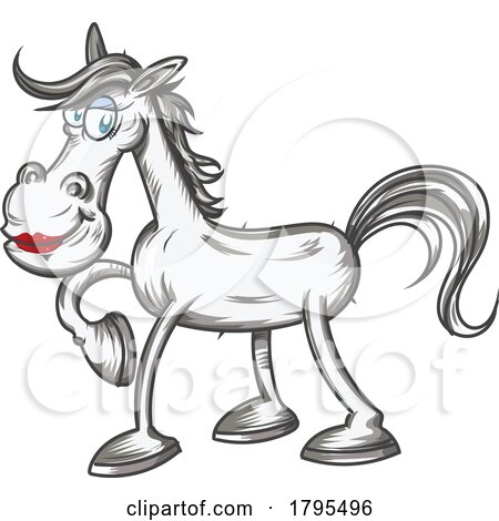 Cartoon White Horse by Domenico Condello