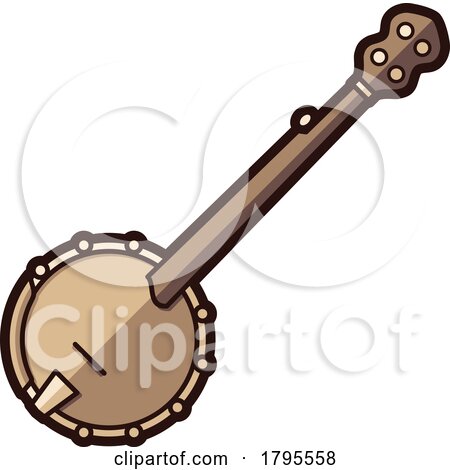 Banjo with 5 Chords Instrument Icon by Any Vector