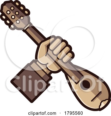 Hand Holding a Baglamas Instrument Icon by Any Vector