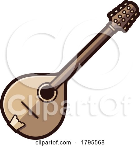Irish Bouzouki Instrument Icon by Any Vector