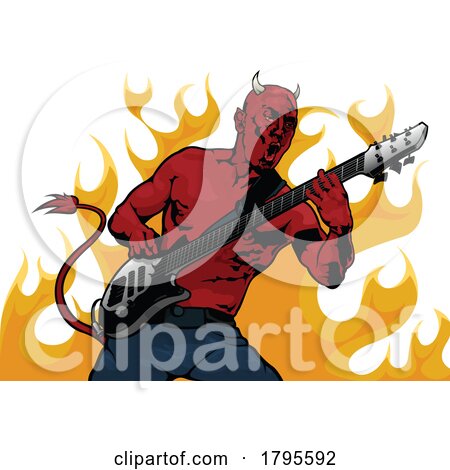 Satanic Guitarist over Flames by dero