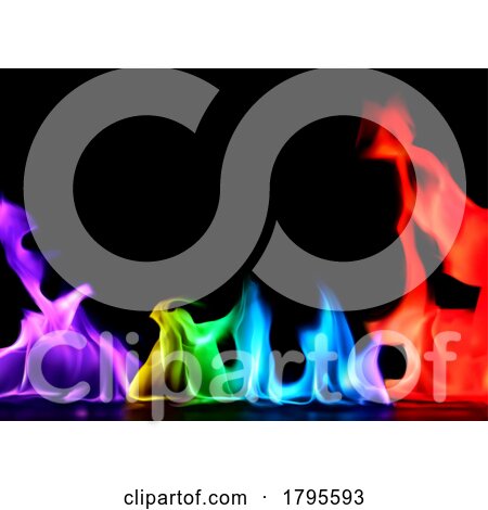 Background of Colorful Flames on Black by dero