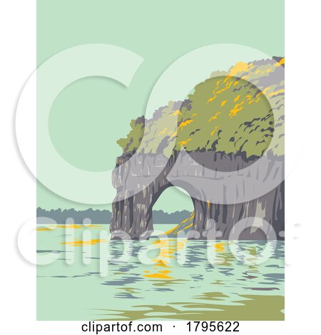 Elephant Trunk Hill in Guilin Guangxi China WPA Art Deco Poster by patrimonio