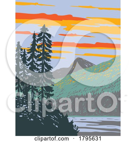 Waptus Lake in Wenatchee National Forest Washington State WPA Poster Art by patrimonio