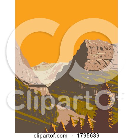 Valley of Grindelwald with Mattenberg Switzerland WPA Art Deco Poster by patrimonio