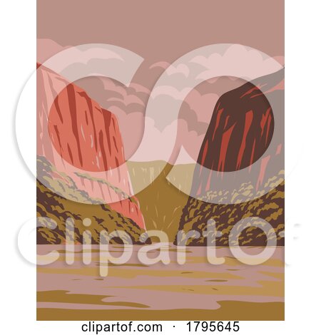 Sumidero Canyon National Park in Chiapas Mexico WPA Art Deco Poster by patrimonio