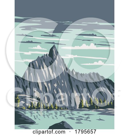 Prusik Peak in the Enchantments Within Alpine Lakes Wilderness Washington State WPA Poster Art by patrimonio