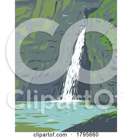 Pagsanjan Falls in Laguna Philippines WPA Art Deco Poster by patrimonio