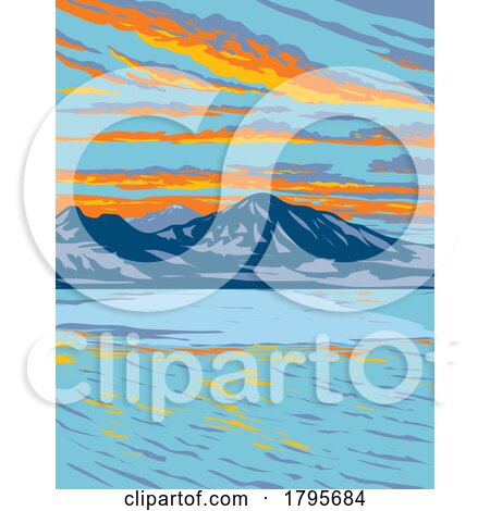 Bonneville Salt Flats in Tooele County Utah USA WPA Art Poster by patrimonio