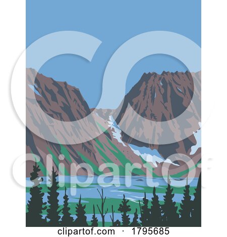 Aasgard Pass or Colchuck Pass in Alpine Lakes Wilderness Area Washington State WPA Poster Art by patrimonio
