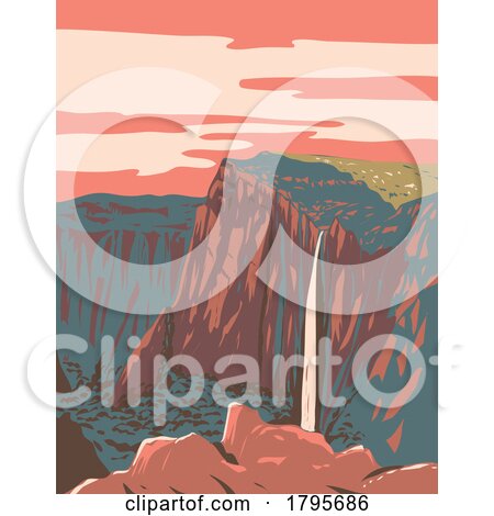 Basaseachic Falls National Park in Chihuahua Mexico WPA Art Deco Poster by patrimonio