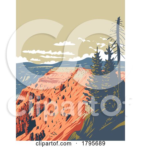 Cedar Breaks National Monument Natural Amphitheater Cedar City Utah USA WPA Art Poster by patrimonio
