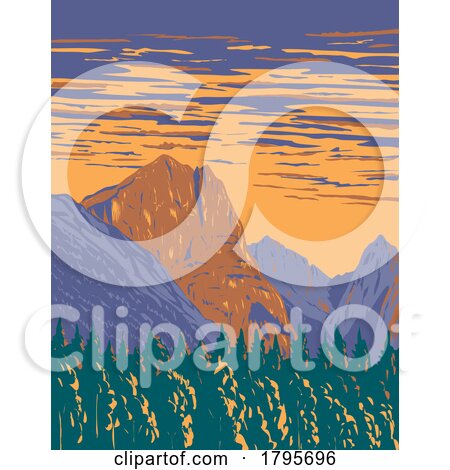Hozomeen Mountain Within Ross Lake National Recreation Area Washington State WPA Poster Art by patrimonio