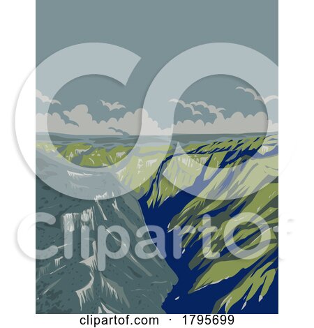Copper Canyon or Barrancas Del Cobre in Chihuahua Northwestern Mexico WPA Art Deco Poster by patrimonio