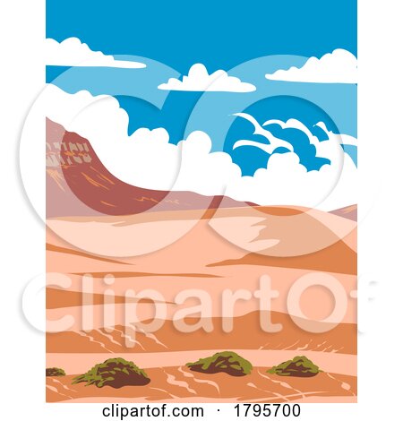 Coral Pink Sand Dunes State Park in Kane County Utah USA WPA Art Poster by patrimonio
