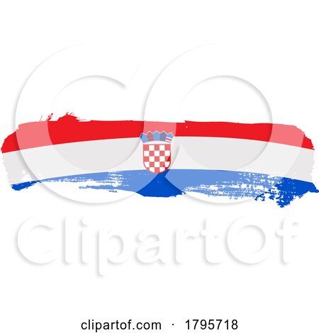 Paint Brush Croatian Flag by Domenico Condello