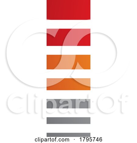 Red and Orange Letter I Icon with Horizontal Stripes by cidepix