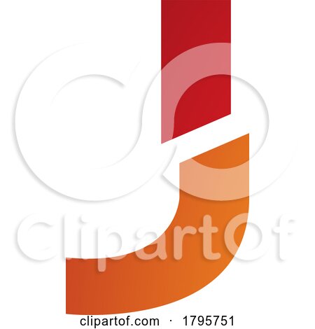 Red and Orange Split Shaped Letter J Icon by cidepix