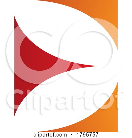 Red and Orange Uppercase Letter E Icon with Curvy Triangles by cidepix