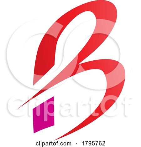 Red and Magenta Slim Letter B Icon with Pointed Tips by cidepix