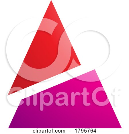 Red and Magenta Split Triangle Shaped Letter a Icon by cidepix
