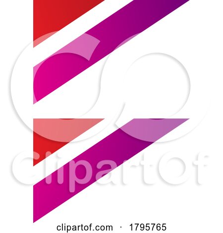 Red and Magenta Triangular Flag Shaped Letter B Icon by cidepix