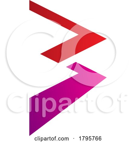 Red and Magenta Zigzag Shaped Letter B Icon by cidepix
