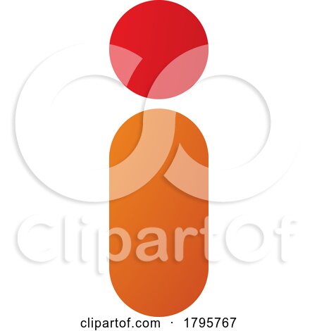 Red and Orange Abstract Round Person Shaped Letter I Icon by cidepix