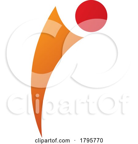 Red and Orange Bowing Person Shaped Letter I Icon by cidepix