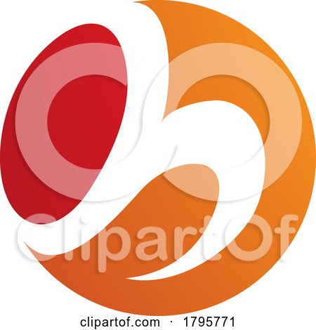 Red and Orange Circle Shaped Letter H Icon by cidepix