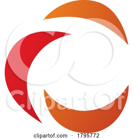 Red and Orange Crescent Shaped Letter C Icon by cidepix