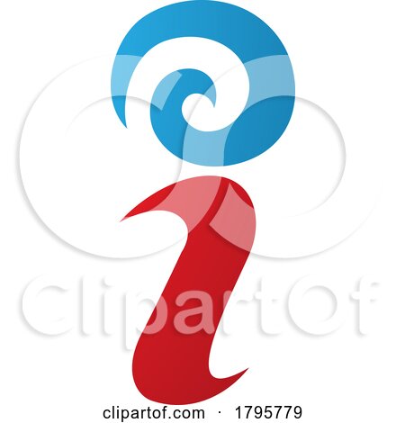Red and Blue Swirly Letter I Icon by cidepix