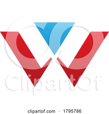Red and Blue Triangle Shaped Letter W Icon by cidepix