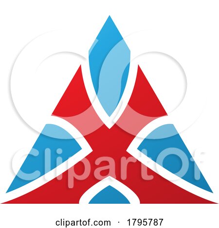 Red and Blue Triangle Shaped Letter X Icon by cidepix