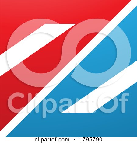 Red and Blue Triangular Square Shaped Letter Z Icon by cidepix