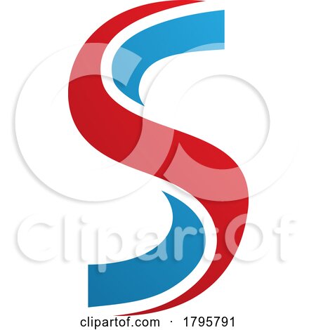 Red and Blue Twisted Shaped Letter S Icon by cidepix