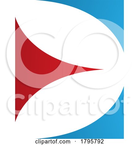 Red and Blue Uppercase Letter E Icon with Curvy Triangles by cidepix