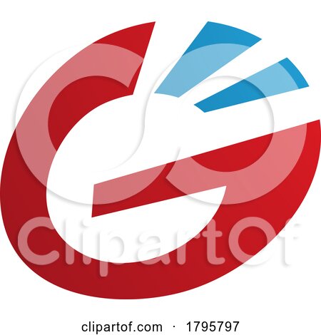 Red and Blue Striped Oval Letter G Icon by cidepix