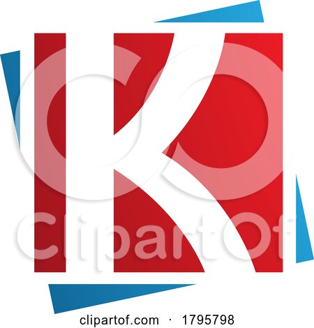 Red and Blue Square Letter K Icon by cidepix