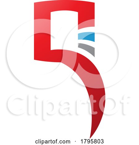 Red and Blue Square Shaped Letter Q Icon by cidepix