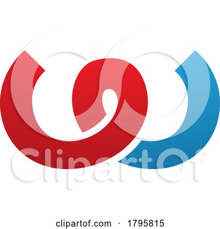 Red and Blue Spring Shaped Letter W Icon by cidepix