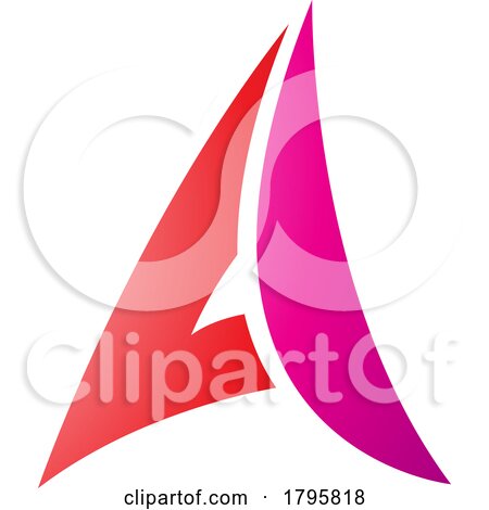 Red and Magenta Paper Plane Shaped Letter a Icon by cidepix