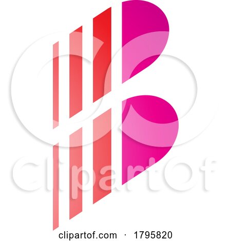 Red and Magenta Letter B Icon with Vertical Stripes by cidepix