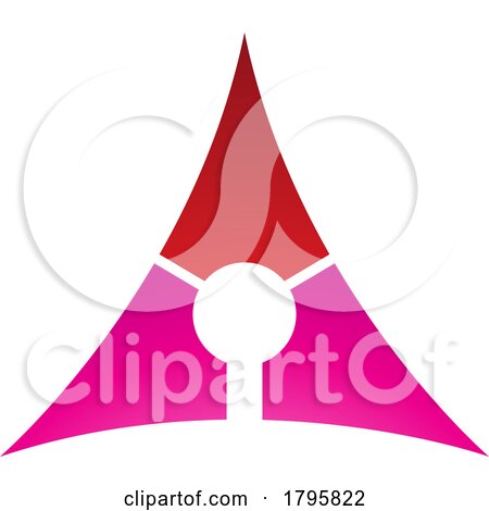 Red and Magenta Deflated Triangle Letter a Icon by cidepix