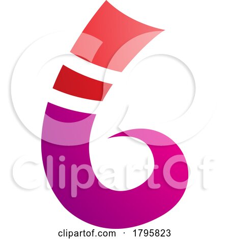 Red and Magenta Curly Spike Shape Letter B Icon by cidepix